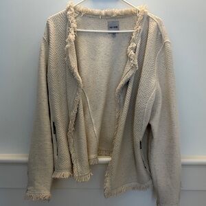 NIC+ZOE Cream Fringed Women's Cardigan
